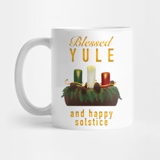 Blessed Yule and Happy Solstice Mug